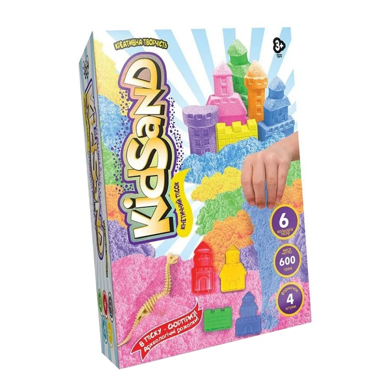Креативна творчість "Кінетичний пісок "KidSand" KS-04-04U коробка 600 г — Danko Toys