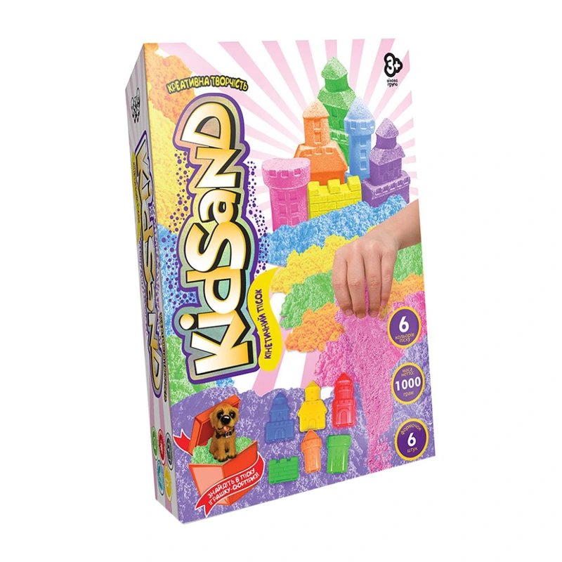Кінетичний пісок "KidSand" KS-04-10U-15U коробка 1000 гр Вид 4 — Danko Toys
