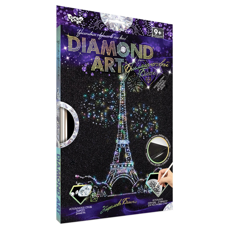 Комплект креативної творчості "DIAMOND ART" DAR-01, 10 видів  Ейфелева Вежа — Danko Toys