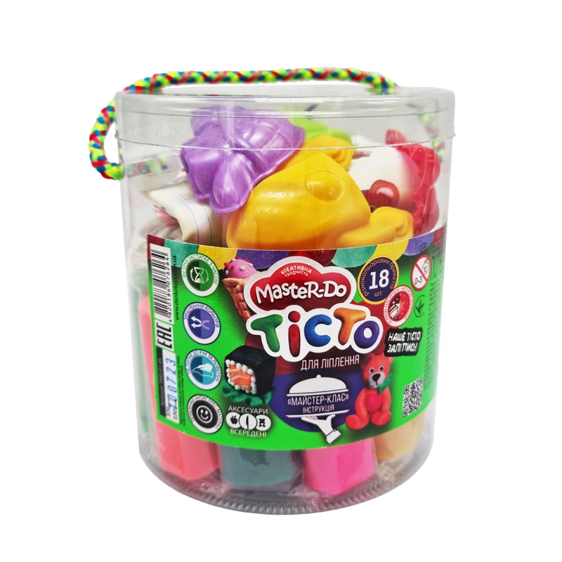 Креативна творчість "Тісто для ліплення "Master Do" TMD-01-05, 18 кольорів
