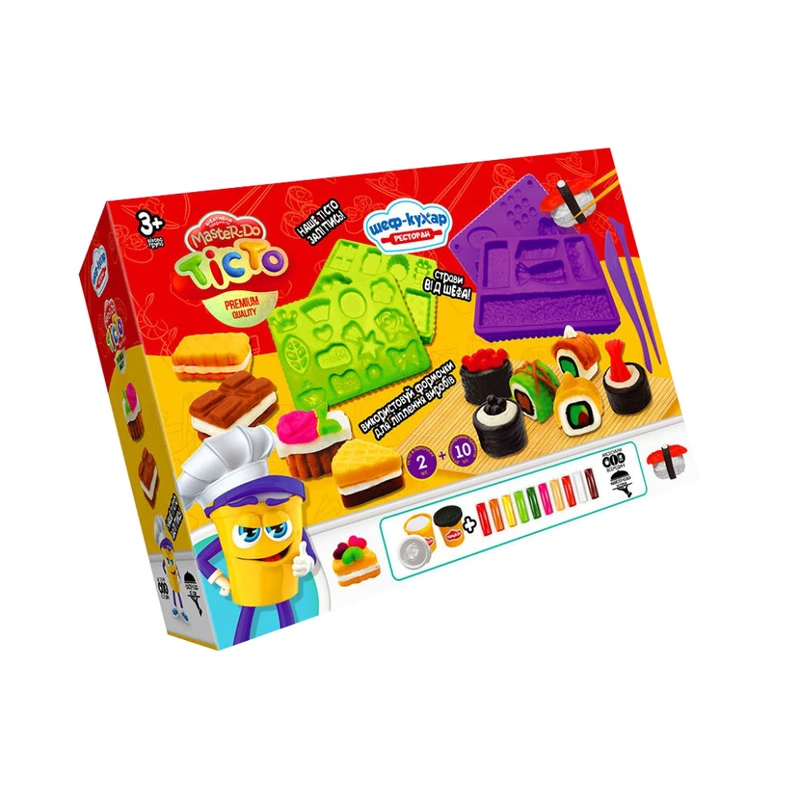 Креативна творчість "Тісто для ліплення "Шеф-кухар" TMD-17-01U…-04U з формами Ресторан Суші 1 — Danko Toys