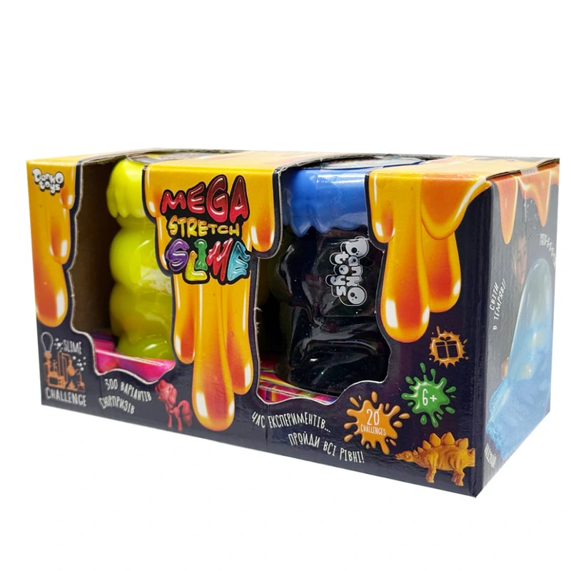 В'язка маса "Mega Stretch Slime" SLM-11-01U(Yellow-Blue) 2 банки — Danko Toys