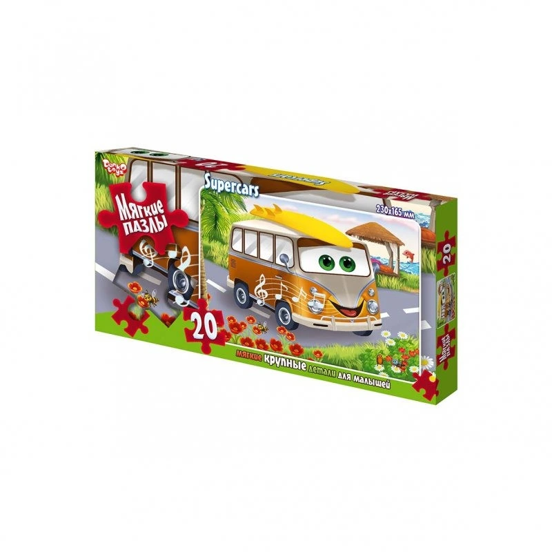 М'які пазли "Автобус" S20-09-04, 20 елементів — Danko Toys