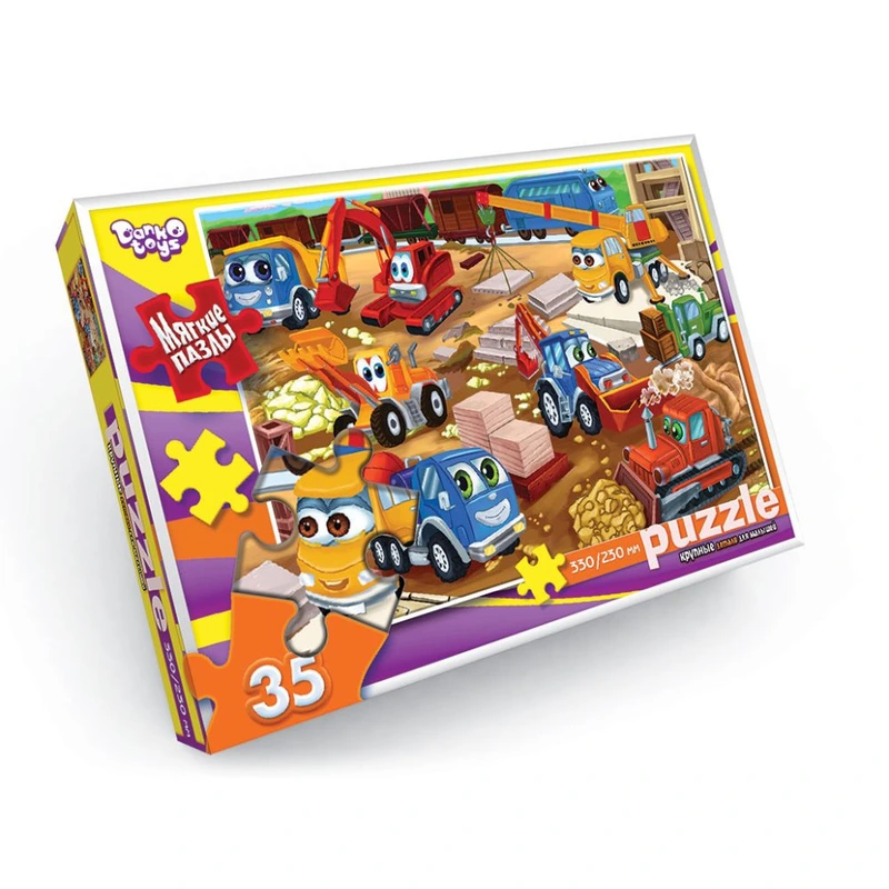 М'які пазли "Будівельний майданчик" S35-10-07, 35 елементів — Danko Toys