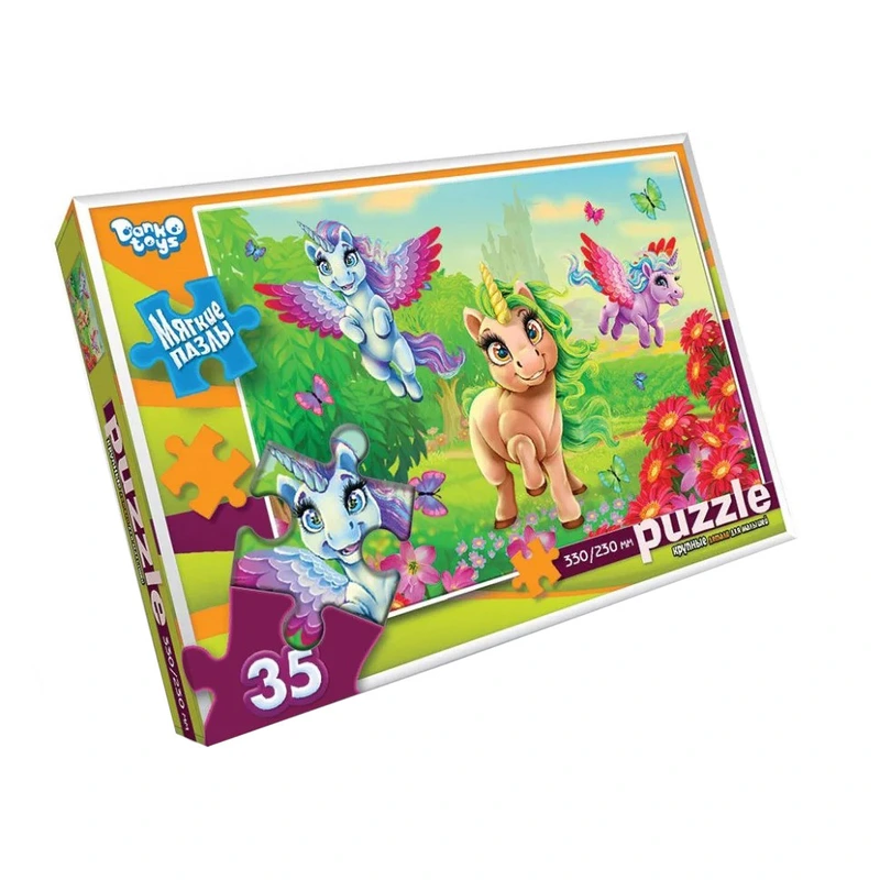 М'які пазли "Єдинороги" S35-10-06, 35 елементів — Danko Toys