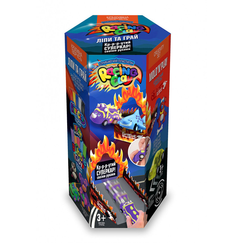 Набір для творчості з повітряним пластиліном RACING CLAY CLRC-01DT, 2 види  Синій — Danko Toys