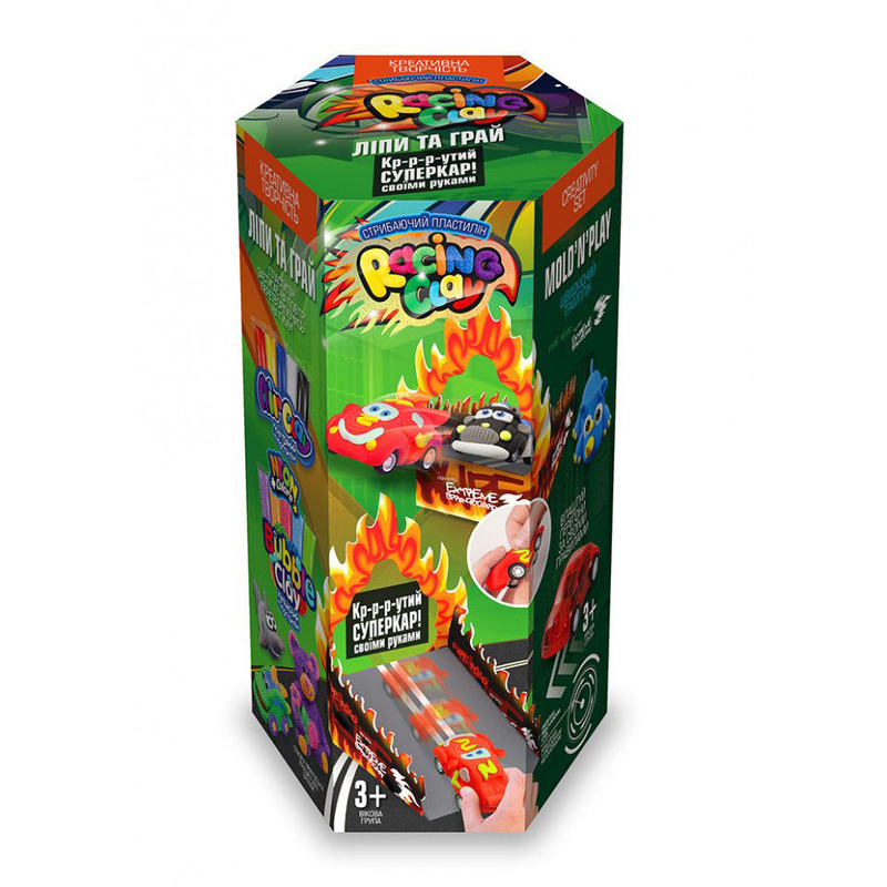 Набір для творчості з повітряним пластиліном RACING CLAY CLRC-01DT, 2 види  Зелений — Danko Toys