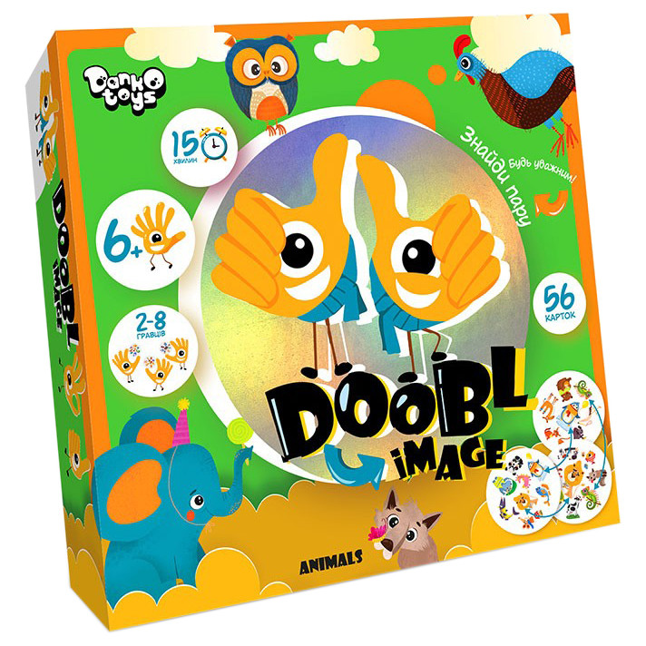 Розважальна настільна гра "Doobl Image" DBI-01-01U укр. мовою  Тварини — Danko Toys
