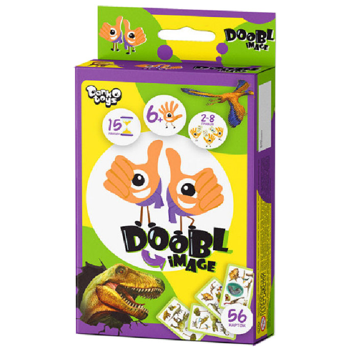 Розважальна настільна гра "Doobl Image" DBI-02-01U укр. мовою  Динозаври