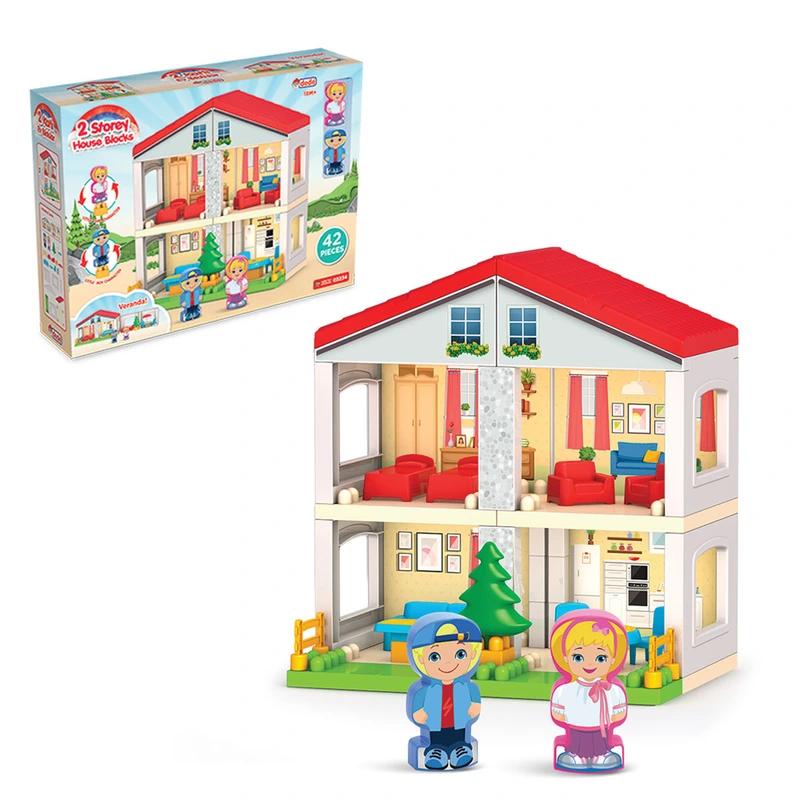 Конструктор "Двоповерховий будиночок" (42 елементи) (495*365*110 мм) "dede" — Dede