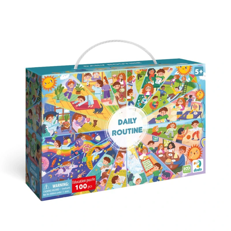 Дитячий віммельпазл "Розпорядок дня" 300619, 100 елементів — DoDo Toys
