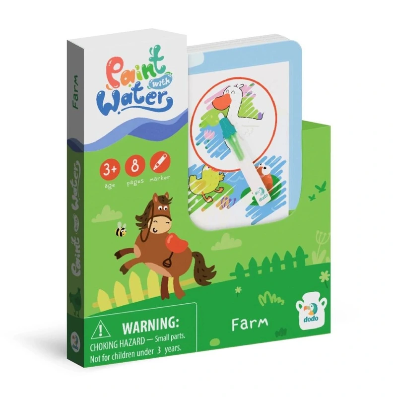 Набір водних розмальовок "Ферма" 300311 з маркером для води — DoDo Toys
