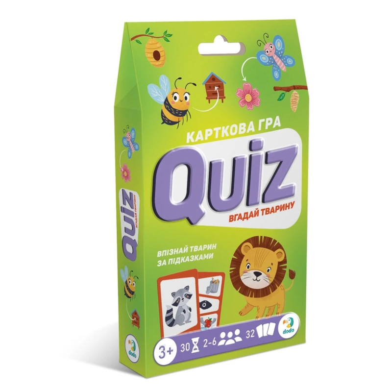 Настільна карткова гра для дітей "Вікторина: Вгадай тварину!" 301244