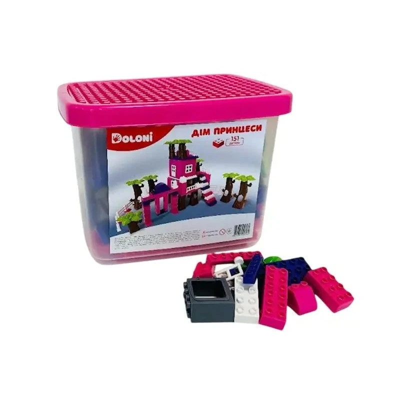 Конструктор "Дім принцеси" 013888/03 в пластиковому боксі, 151 деталь
