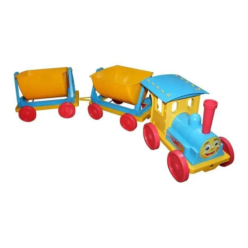 Поїзд-конструктор 013118/1 блакитний 2 прицепа — Doloni