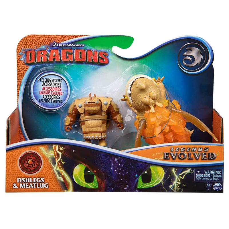 Як приборкати дракона 3: набір з дракона Сардельки у бойовому забарвленні та вершника Рибонога — Dragons