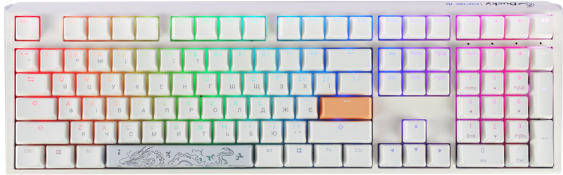 Механічна клавіатура Ducky One 3 Cherry MX Blue RGB White UA — Ducky