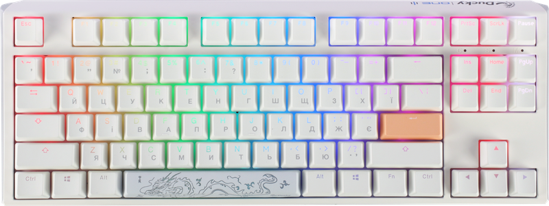 Механічна клавіатура Ducky One 3 TKL Cherry MX Blue RGB White UA