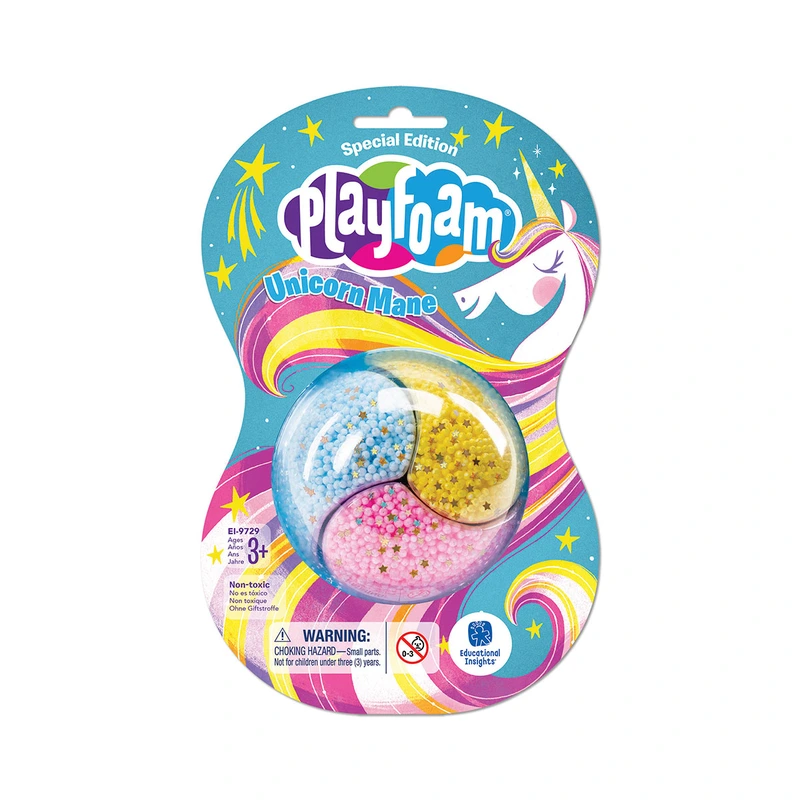 Набір кулькового пластиліну EDUCATIONAL INSIGHTS серії Playfoam® - ГРИВА ЄДИНОРОГА ( в дисп.) — Educational Insights