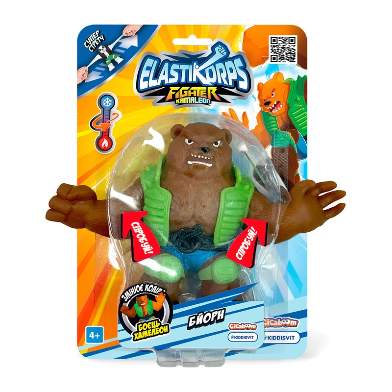 Стретч-іграшка ELASTIKORPS серії "Fighter Kamaleon" – БОЄЦЬ-ХАМЕЛЕОН (в блістері) — Elastikorps
