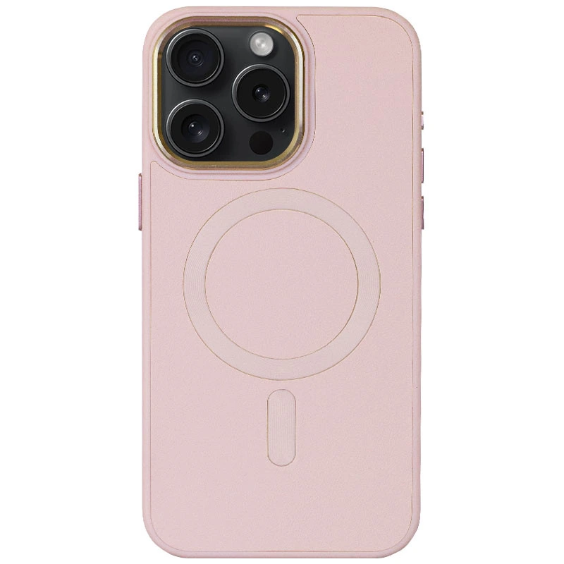 Шкіряний чохол Bonbon Leather Metal Style with MagSafe для Apple iPhone 13 Pro Max (6.7") Сірий / Lavender