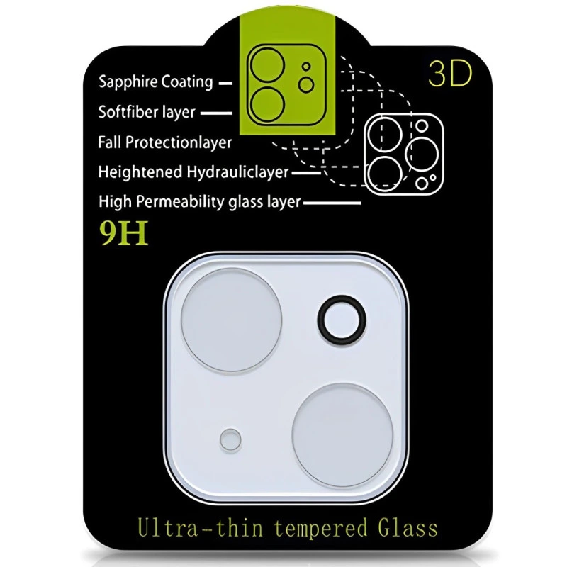 Захисне скло на камеру Full Block (тех.пак) для Apple iPhone 15 (6.1") / 15 Plus (6.7") Чорний