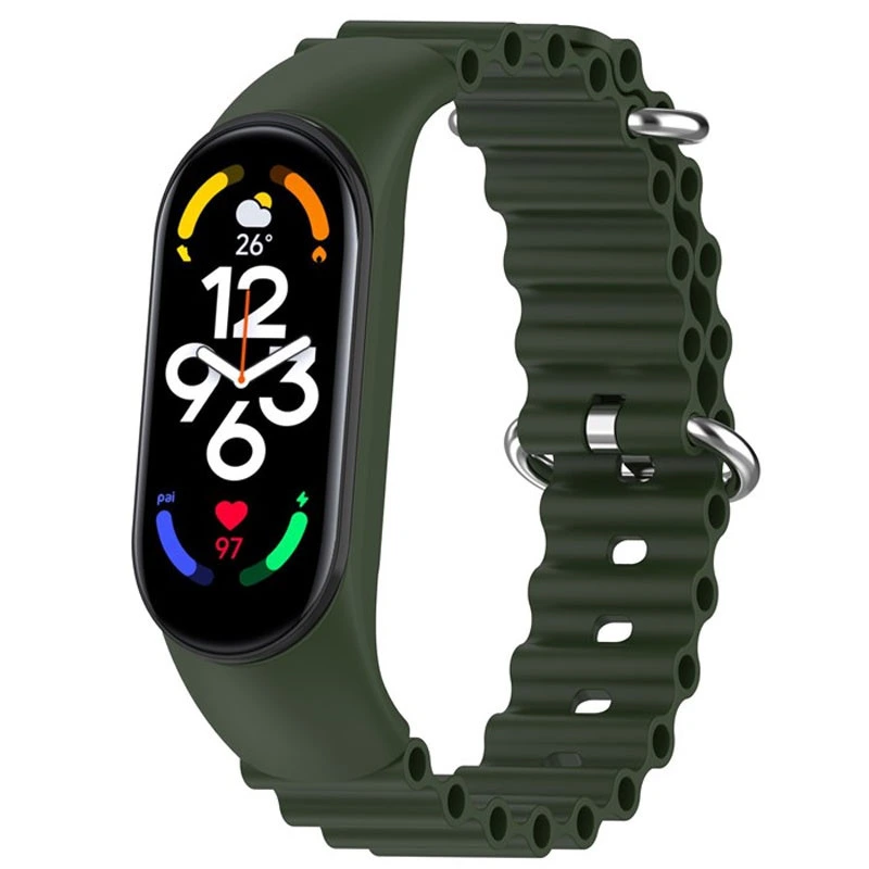 Ремінець Ocean Band для Xiaomi Mi Band 3/4/5/6/7 Синій / Blue