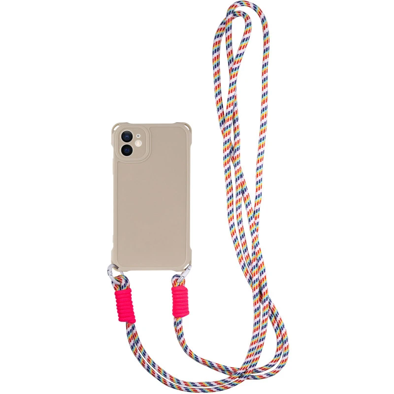 Чохол TPU CrossBody with straps для Apple iPhone 12 (6.1") Pink