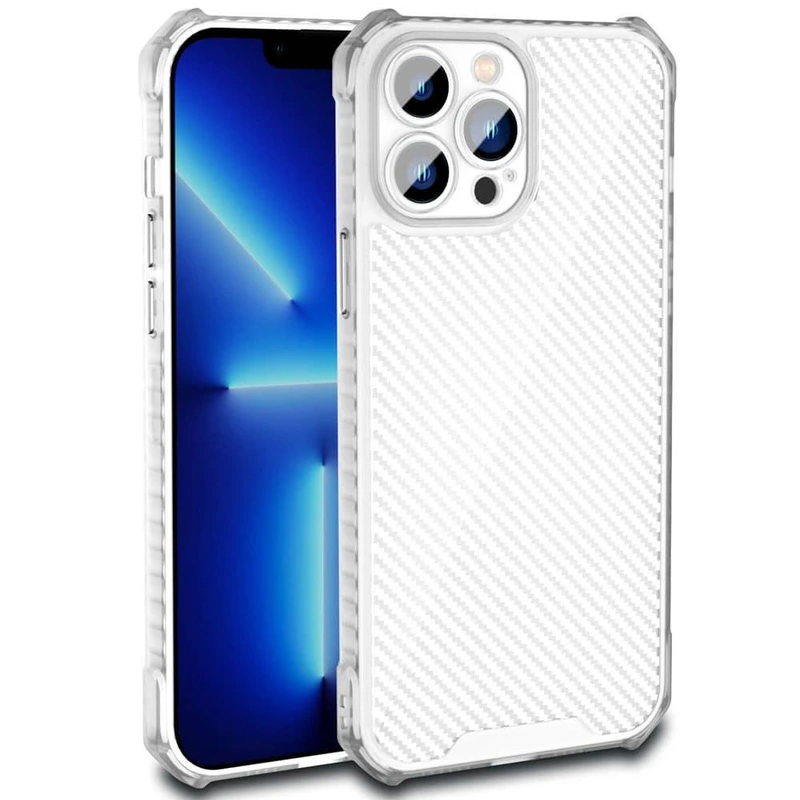 Чохол TPU Ease Carbon color series для Apple iPhone 12 Pro Max (6.7") Рожевий / Прозорий