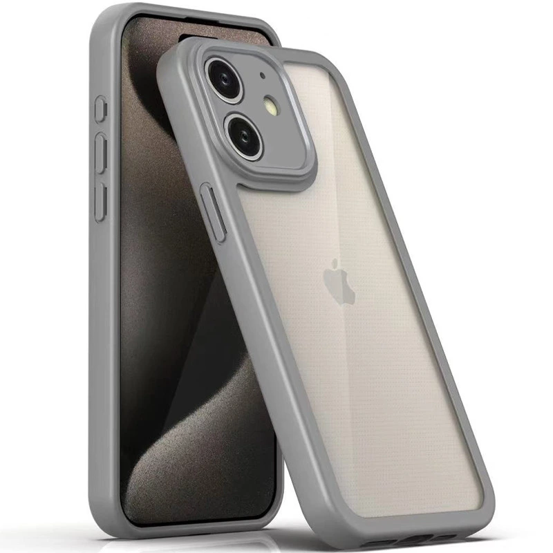 TPU чохол Transparent + Colour 1,5mm для Apple iPhone 12 (6.1") Pink
