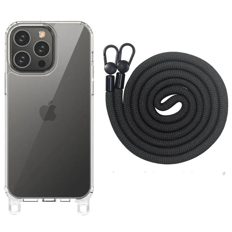 Чохол TPU Transparent with Straps для Apple iPhone 12 Pro Max (6.7") Light Pink