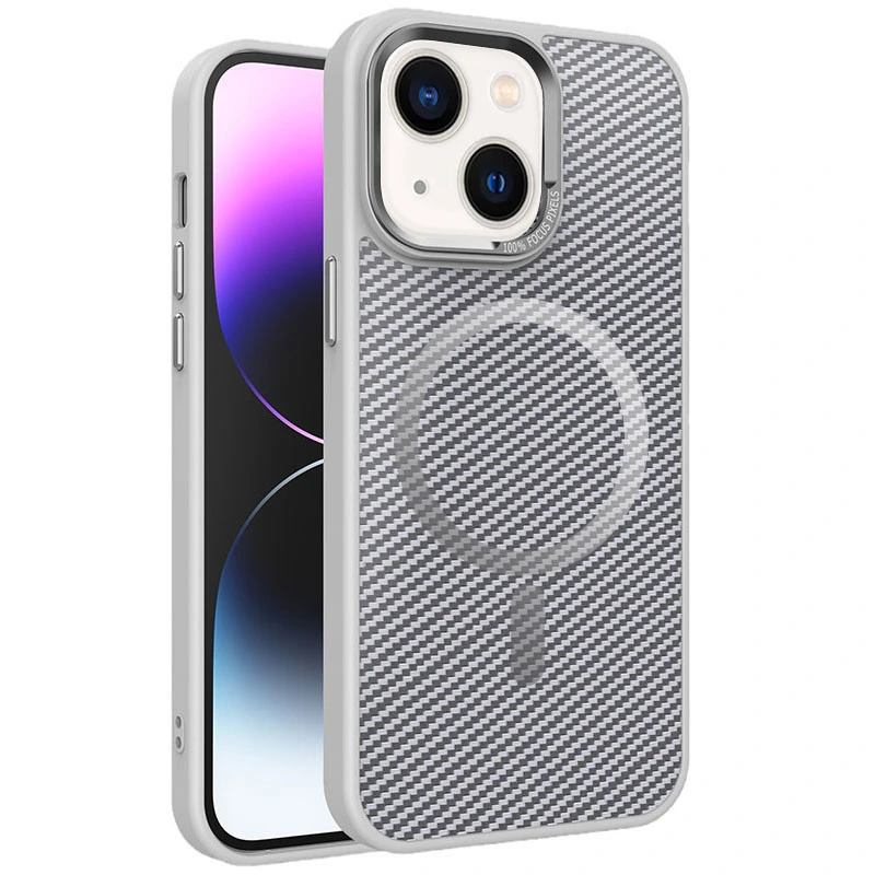 Чохол TPU+PC Carbon Mirage with MagSafe для Apple iPhone 15 (6.1") Grey