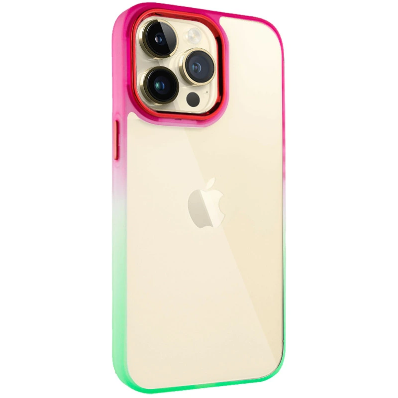 Чохол TPU+PC Fresh sip series для Apple iPhone 13 Pro Max (6.7") Бірюзовий / Рожевий