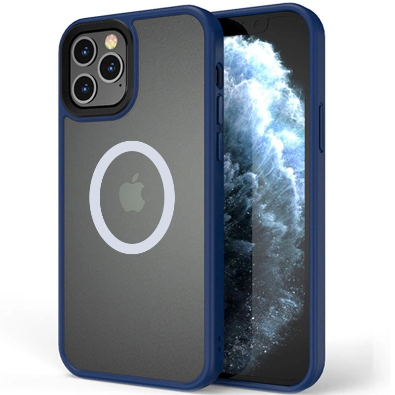 TPU+PC чохол Metal Buttons with MagSafe для Apple iPhone 13 Pro Max (6.7") Темно-фіолетовий