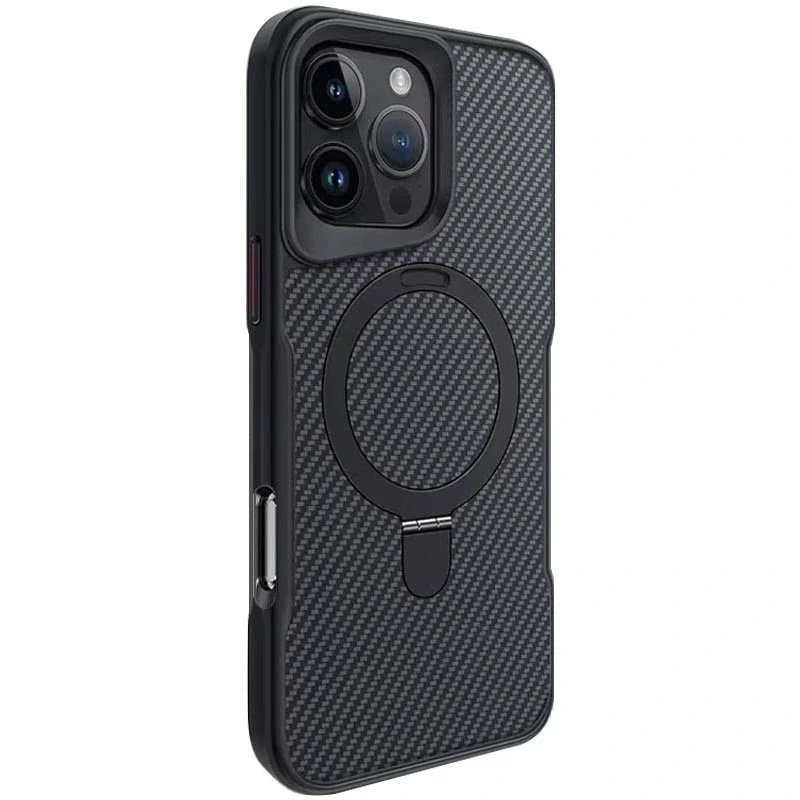 TPU+PC чохол Metal Buttons with MagSafe Carbon Ring для Apple iPhone 16 Pro Max (6.9") Золотий