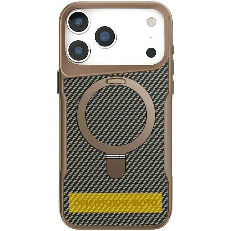 TPU+PC чохол Metal Buttons with MagSafe Carbon Ring для Apple iPhone 17 (6.3") Сірий