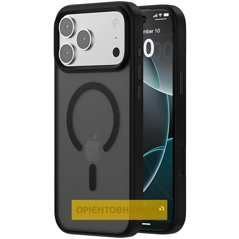 TPU+PC чохол Metal Buttons with MagSafe Colorful для Apple iPhone 17 (6.3") Чорний / Black