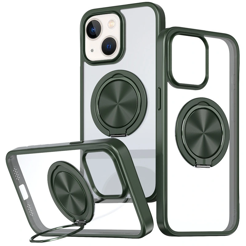 TPU+PC чохол Metal Ring with MagSafe для Apple iPhone 14 / 13 (6.1") Синій