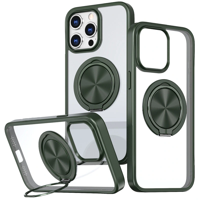 TPU+PC чохол Metal Ring with MagSafe для Apple iPhone 14 Pro Max (6.7") Чорний