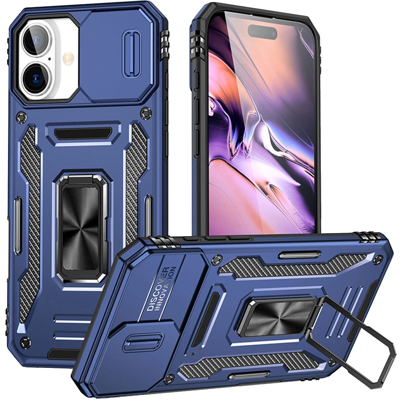 Ударостійкий чохол Camshield Army Ring для Apple iPhone 17 (6.3") Синій / Navy