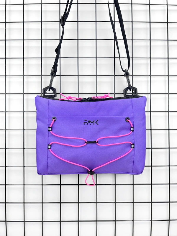 Сумка плоска через плече (месенджер, планшетка) для чоловіків та жінок, Фіолетовий — FAMK