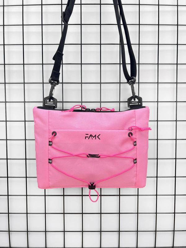 Сумка плоска через плече (месенджер, планшетка) для чоловіків та жінок, Рожевий — FAMK