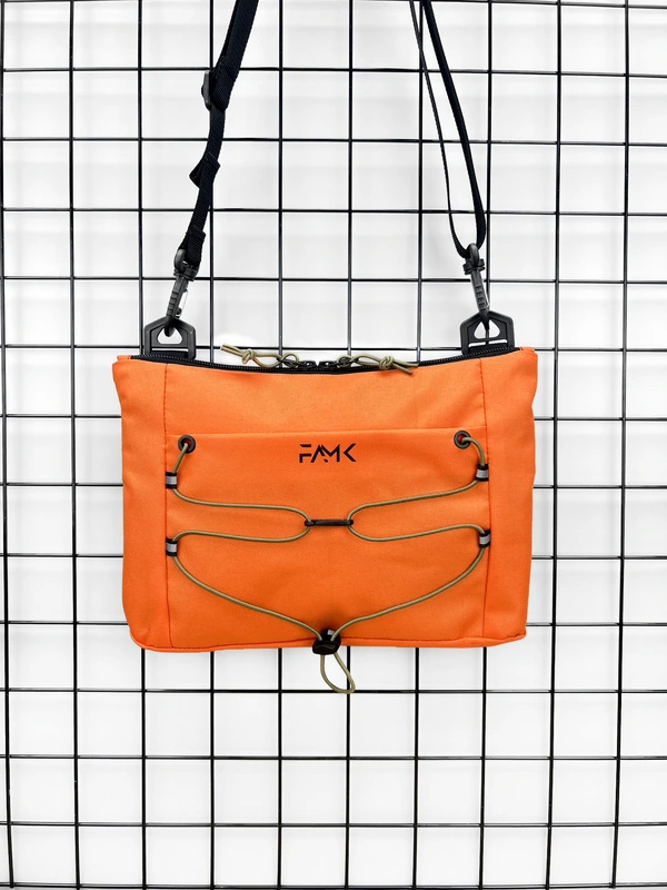 Сумка плоска через плече (месенджер, планшетка) для чоловіків та жінок, Помаранчевий — FAMK