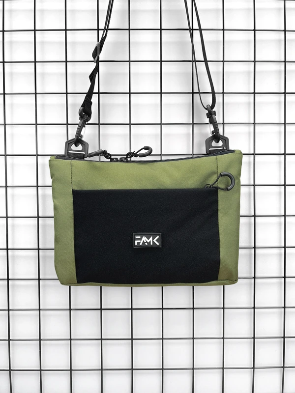Сумка плоска через плече з велкро панель (месенджер, планшетка) для чоловіків та жінок, Хакі — FAMK
