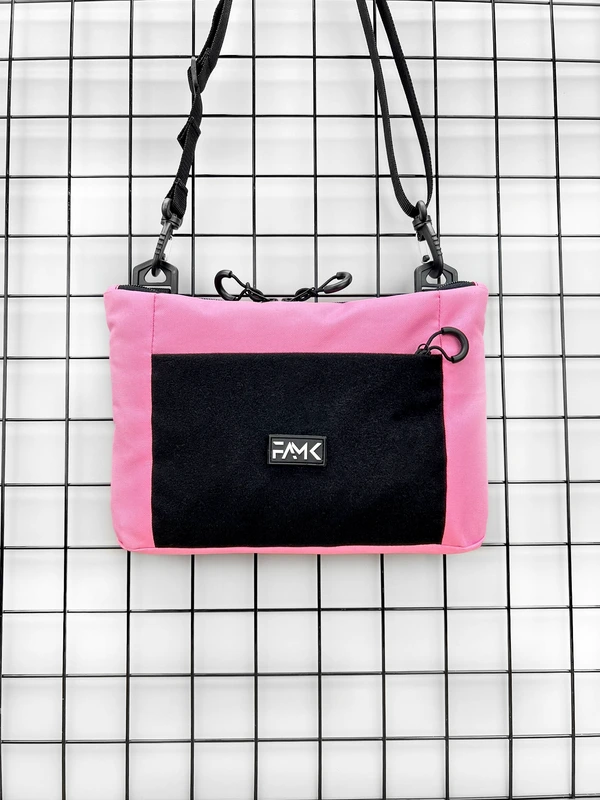 Сумка плоска через плече з велкро панель (месенджер, планшетка) для чоловіків та жінок, Рожевий — FAMK