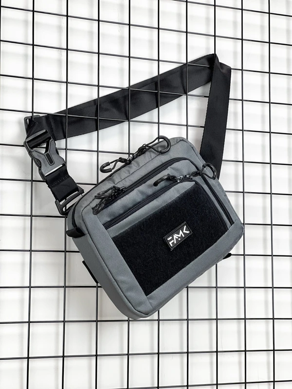 Сумка трансформер 3в1 (сумка через плече, нагрудна - слінг, бананка) для чоловіків та жінок, Темно-сірий, 18 х 22 х 5,5 см