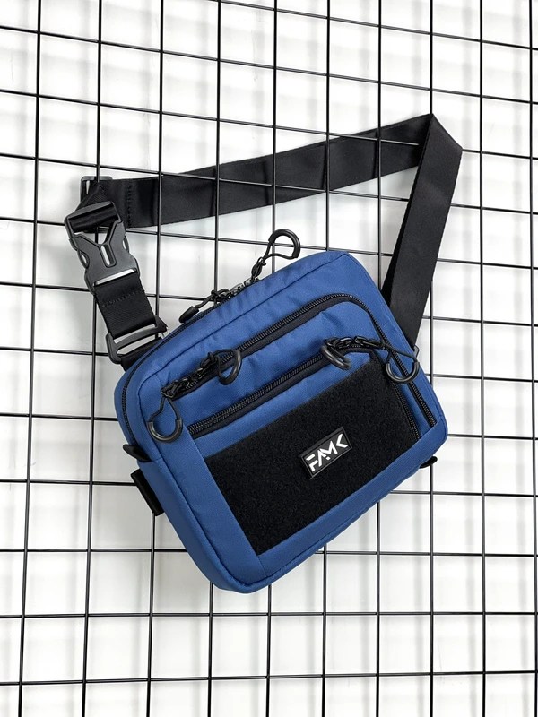 Сумка трансформер 3в1 (сумка через плече, нагрудна - слінг, бананка) для чоловіків та жінок, Синій, 18 х 22 х 5,5 см — FAMK