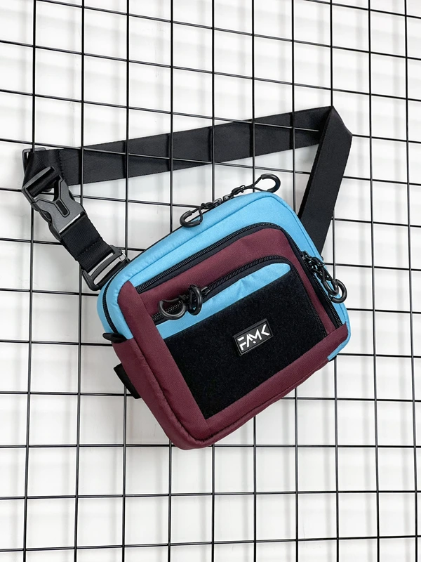 Сумка трансформер 3в1 (сумка через плече, нагрудна - слінг, бананка) для чоловіків та жінок, Бордовий, 18 х 22 х 5,5 см