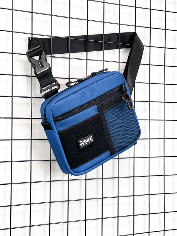 Сумка трансформер 3в1 2.0 (сумка через плече, нагрудна - слінг, бананка) для чоловіків та жінок, Синій