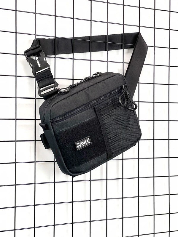 Сумка трансформер 3в1 2.0 (сумка через плече, нагрудна - слінг, бананка) для чоловіків та жінок, Чорний